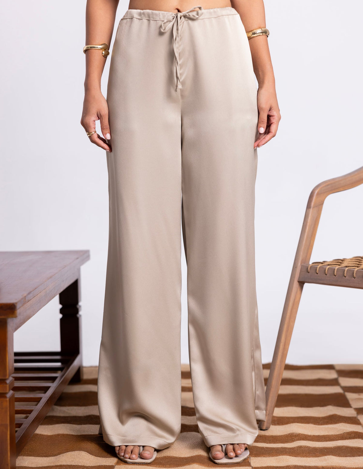 Fenrilyne Wide Leg Satin Pants