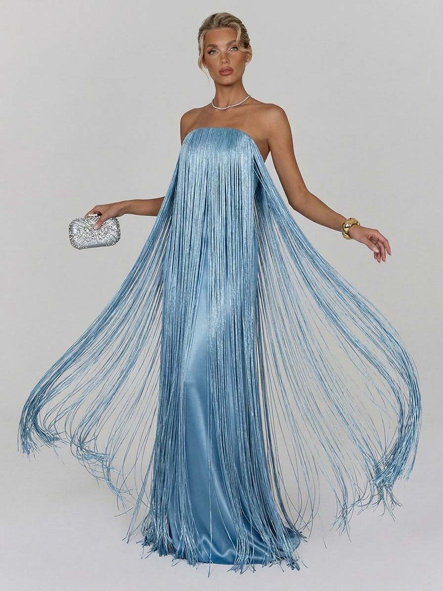 Odalynn Fringe Maxi Dress