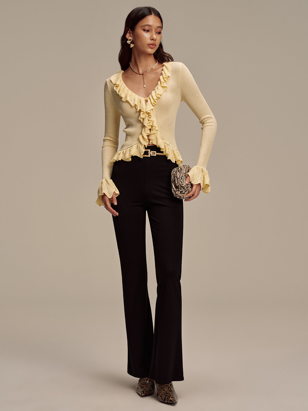 Marisilla Ruffle Cardigan
