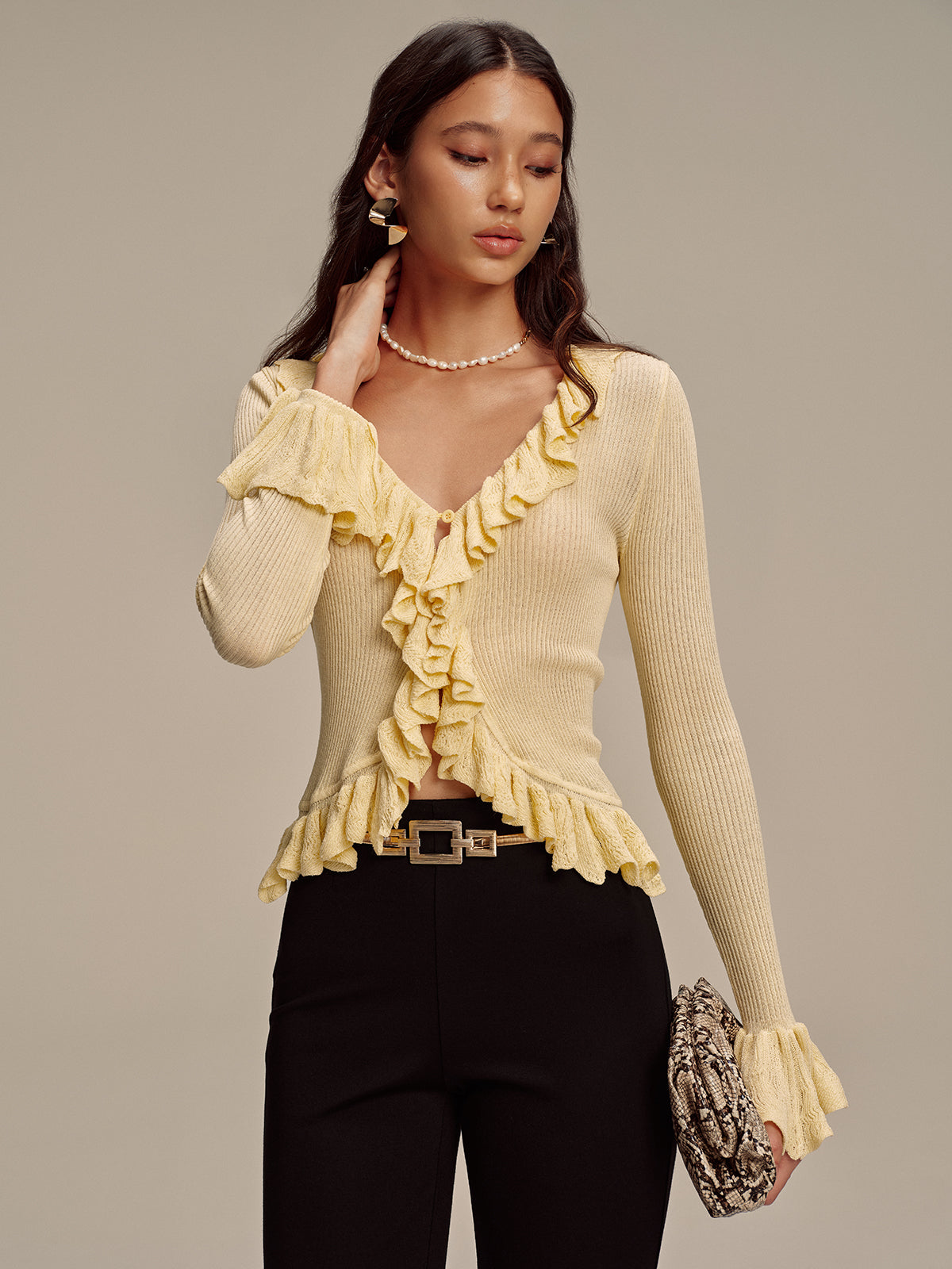 Marisilla Ruffle Cardigan