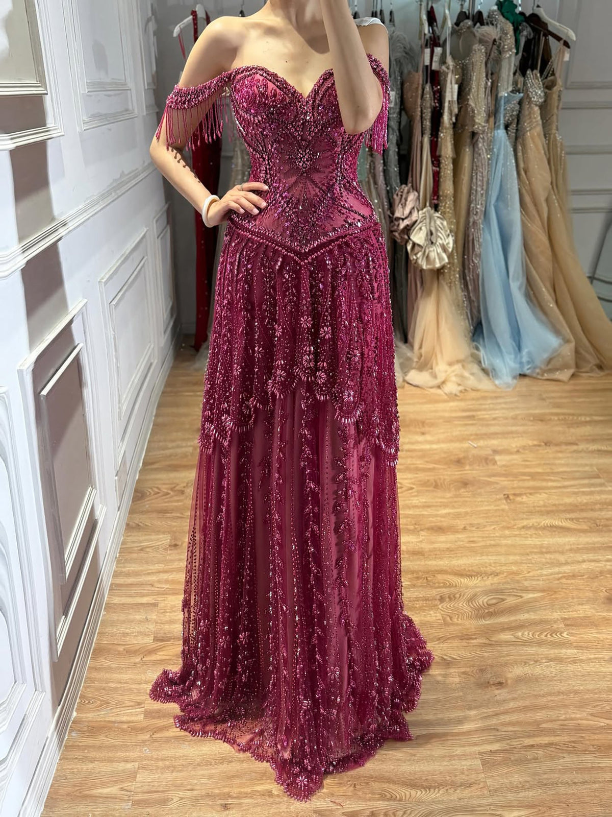 Rosalquine Beaded Evening Gown
