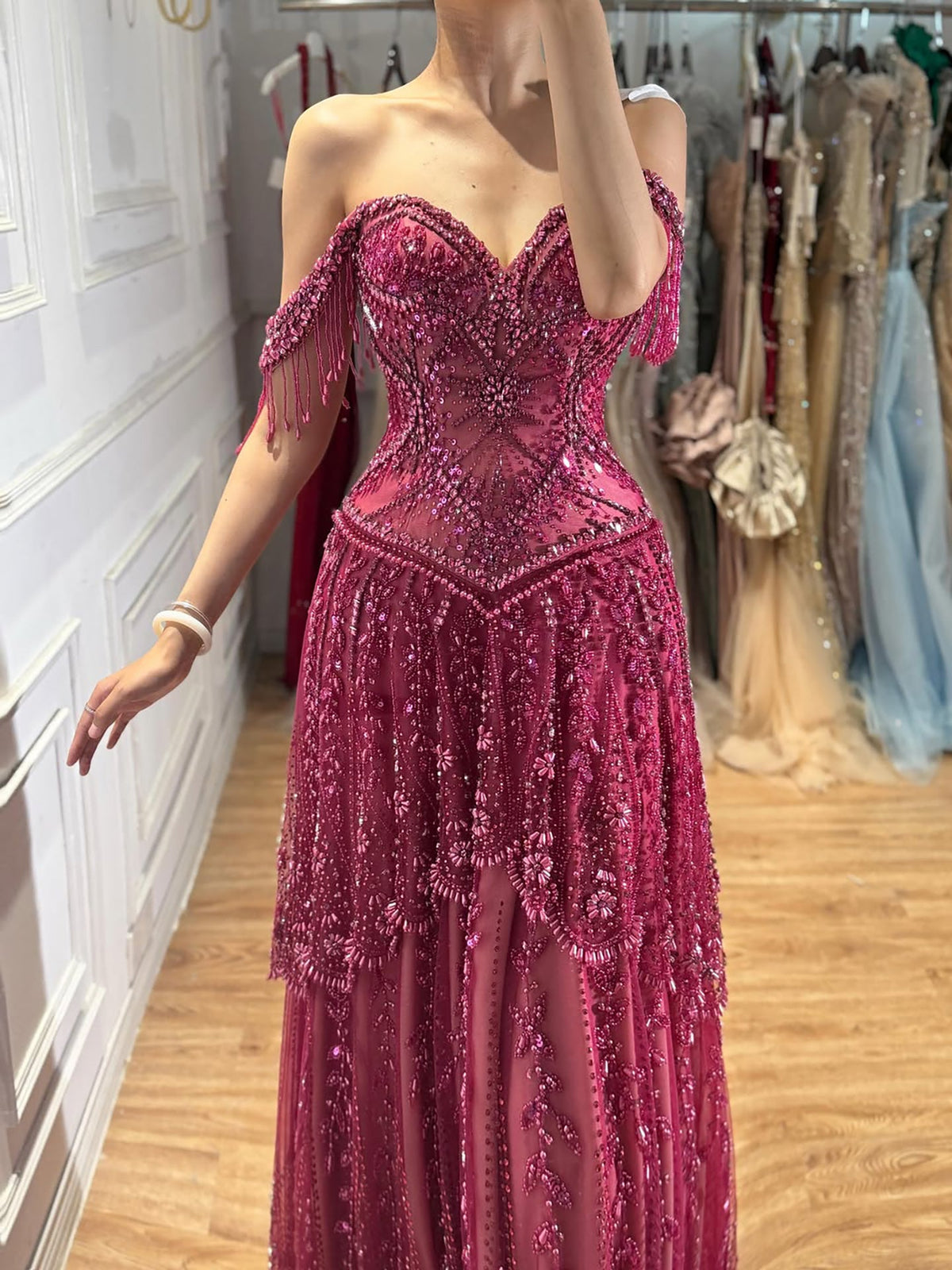 Rosalquine Beaded Evening Gown