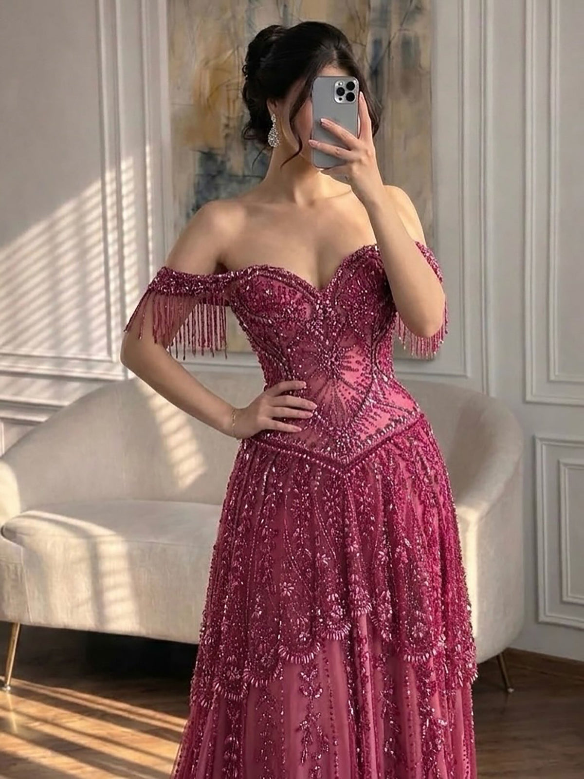 Rosalquine Beaded Evening Gown