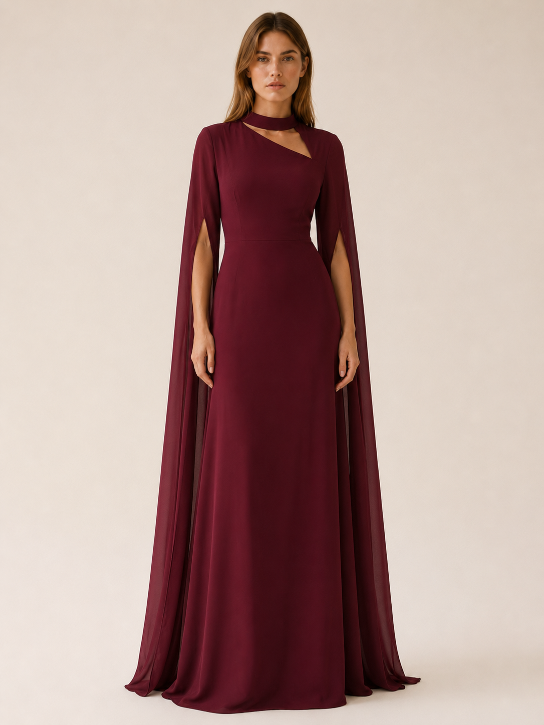 Fenrivelle Cape Sleeve Maxi Dress