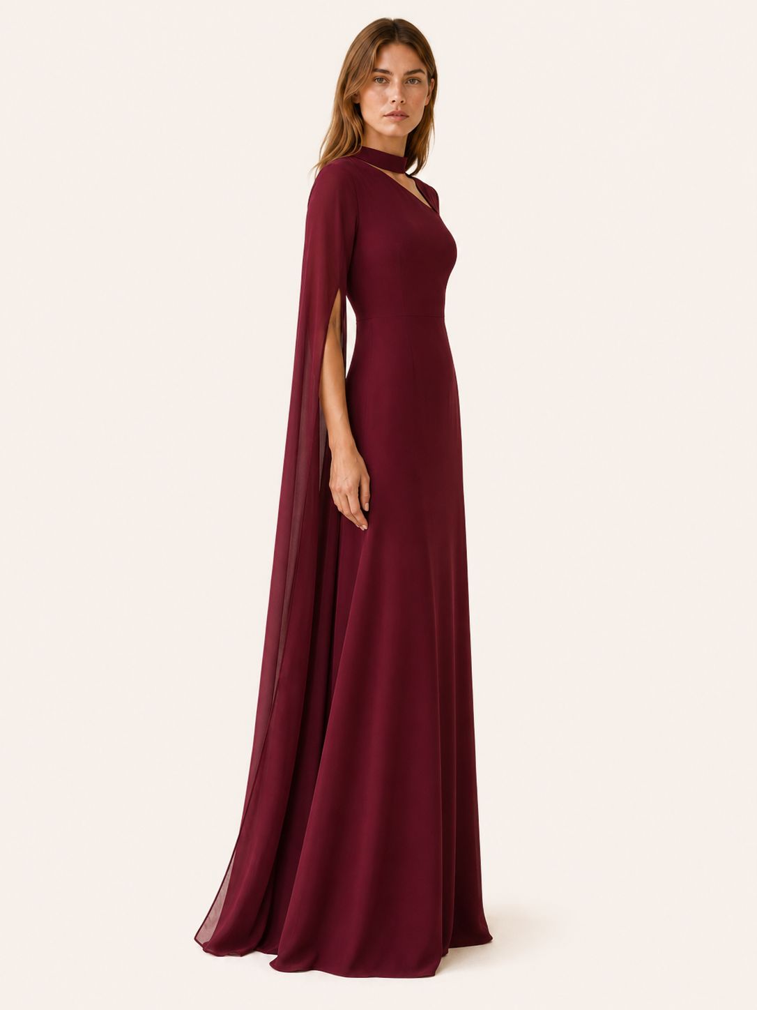 Fenrivelle Cape Sleeve Maxi Dress