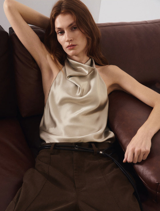 Wrenetta Satin Halter Top