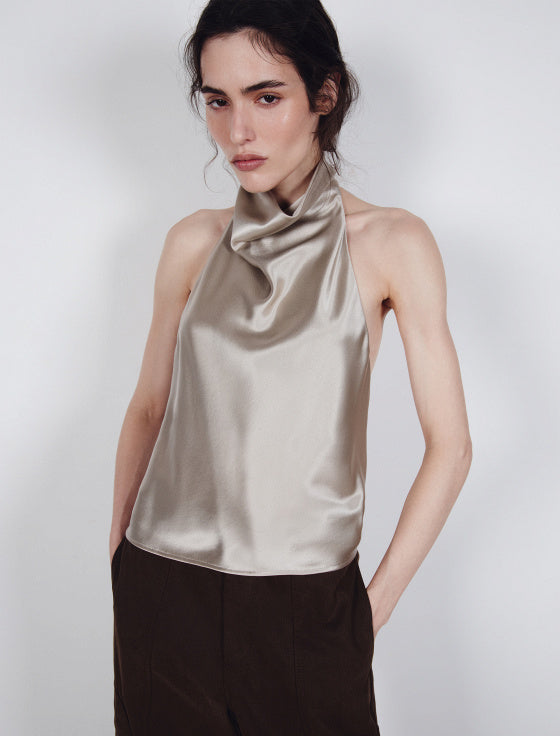 Wrenetta Satin Halter Top