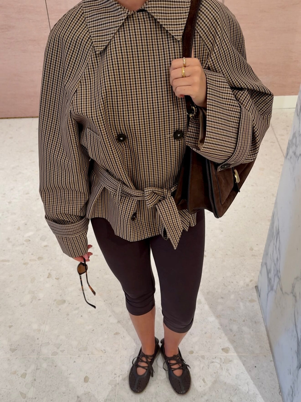 Rosalinde Plaid Trench Coat