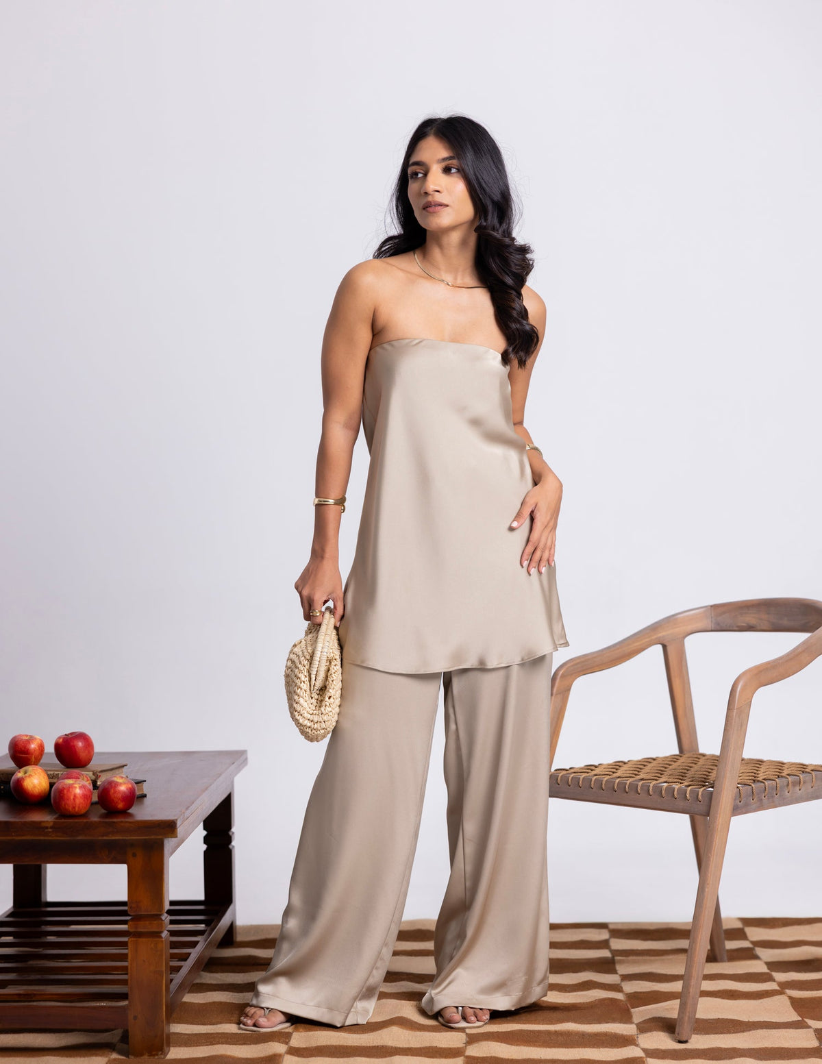 Fenrilyne Wide Leg Satin Pants